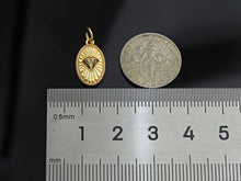 Load image into Gallery viewer, CZ Micro Pave Embossed Diamond On Oval Shape Pendant, Sku#F1229C
