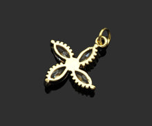 Load image into Gallery viewer, Gold Filled Big Clear CZ Micro Pave Clover Shape Pendant,14K Gold Filled Clover Charm, Necklace Bracelet Pendant,16x19mm,Sku#CP29