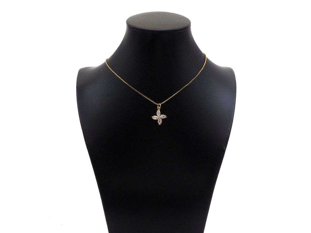 Gold Filled Big Clear CZ Micro Pave Clover Shape Pendant,14K Gold Filled Clover Charm, Necklace Bracelet Pendant,16x19mm,Sku#CP29