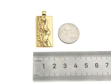 Load image into Gallery viewer, Hollow Out Foot On Rectangle Shape Pendant, 18K Gold Charm, Necklace Bracelet Charm Pendant,16x37mm,Sku#FH169