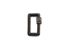 Load image into Gallery viewer, Engraved Rectangle Shape Clasp, CZ Pave Clasp, Gold/Silver/Rose Gold/Gunmetal Carabiner Clasp, 14x23mm, sku#H210