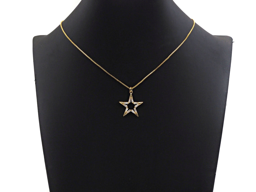 CZ Micro Pave Large Five Star Shape Pendant , 23x25mm,  SKU#F1186C