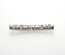 Load image into Gallery viewer, Clear CZ Pave  Half Full Pave Bar Tube Connector, CZ Pave Connector, Gold/Rose Gold/Black/Silver Spacer Tube, 5x40mm,sku#G399