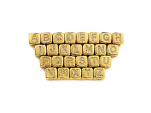 Load image into Gallery viewer, 8.5mm Cube Gold/Rose Gold/Silver Alphabet CZ Micro Pave Large Hol
