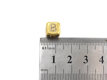 Load image into Gallery viewer, 8.5mm Cube Gold/Rose Gold/Silver Alphabet CZ Micro Pave Large Hol
