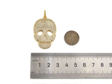 Load image into Gallery viewer, CZ Micro Pave Skull Shape Pendant/Charm,Cubic Zirconia Charm, Necklace Bracelet Charm Pendant,26x40mm, Sku#F1370