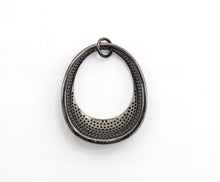 Load image into Gallery viewer, CZ Micro Pave Large Oval GO-Go Pendant/Charm, Cubic Zirconia Pave Pendant for Earring Necklace,Gold/Silver/Rose Gold/Black, 29x35mm,sku#F544