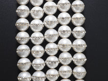Load image into Gallery viewer, 6mm/8mm/10mm/12mm Round Pearl with rhinestone inlaid, White