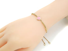 Load image into Gallery viewer, Gold Filled Pink Enamel Clover On Round Coin Shape Connector, 14K Gold Filled Clover Links, Necklace Bracelet Connector, 10x15mm, Sku#CP31