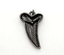 Load image into Gallery viewer, CZ Micro Pave Horn With Heart Pendant/Charm,Cubic Zirconia Paved Charm, Necklace Bracelet Charm Pendant, 22x37mm,sku#F513