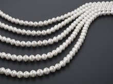 Load image into Gallery viewer, 6mm/8mm/10mm/12mm Round Pearl with rhinestone inlaid, White