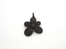 Load image into Gallery viewer, Black CZ Pave On Black Micro Pave Flower Charm Beads, Cubic Zirconia Paved Flower Charm,28x29/36x37mm, sku#F542