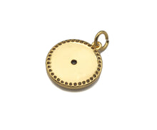 Load image into Gallery viewer, CZ Micro Pave Star On Round Coin Shape Pendant, Gold/Silver Plated Jewelry, Necklace Bracelet Charm Pendant, 14x16mm,sku#F1214