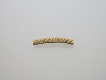 Load image into Gallery viewer, CZ Micro Pave Twill Curved Tube Beads, Tube Beads for Bracelet, CZ Pave Spacer, Gold/Rose Gold/Black/Silver Spacer Tube, 5x35mm,sku#G400C