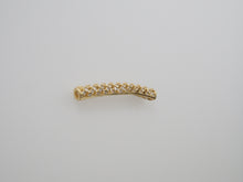 Load image into Gallery viewer, CZ Micro Pave Twill Curved Tube Beads, Tube Beads for Bracelet, CZ Pave Spacer, Gold/Rose Gold/Black/Silver Spacer Tube, 5x35mm,sku#G400C