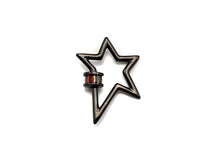 Load image into Gallery viewer, Baguette CZ Micro pave Star Shape Clasp, CZ Pave Clasp, Gold/Silver/Rose Gold/Gunmetal Carabiner Clasp, 20x27mm, sku#H213