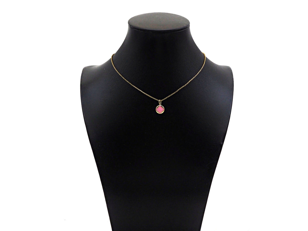 Gold Filled Colorful Clover On Round Shape Pendant, 14K Gold Filled White/Black/Pink/Blue Charm, Necklace Bracelet Charm, 10x12mm, Sku#CP33