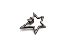 Load image into Gallery viewer, Baguette CZ Micro pave Star Shape Clasp, CZ Pave Clasp, Gold/Silver/Rose Gold/Gunmetal Carabiner Clasp, 20x27mm, sku#H213