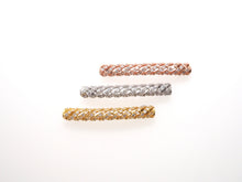 Load image into Gallery viewer, CZ Micro Pave Twill Curved Tube Beads, Tube Beads for Bracelet, CZ Pave Spacer, Gold/Rose Gold/Black/Silver Spacer Tube, 5x35mm,sku#G400C