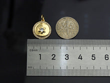 Load image into Gallery viewer, CZ Micro Pave Star On Round Coin Shape Pendant, Gold/Silver Plated Jewelry, Necklace Bracelet Charm Pendant, 14x16mm,sku#F1214