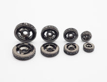 Load image into Gallery viewer, Micro Pave Black CZ On Black Wheel Spacer Beads, Cubic Zirconia Wheel Round Spacer Beads,Pave Beads,6/8/10/12mm, sku#C72