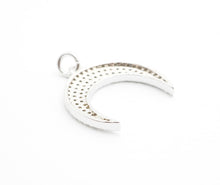 Load image into Gallery viewer, CZ Micro Pave Crescent Moon Pendant, CZ Pave Horn Findings, Micro Paved Horn Pendant, 20mm,sku#F550