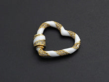 Load image into Gallery viewer, Colorful Enamel Pave Heart Shape Clasp, Gold Carabiner Heart Clasp, 29mm, sku#H214