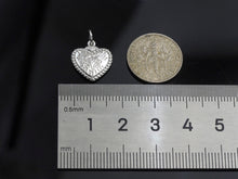 Load image into Gallery viewer, CZ Micro Pave Falling Heart Shape Pendant, Gold/Silver Plated Jewelry, Necklace Bracelet Charm Pendant, Heart Charm, 13x14mm,sku#F1215