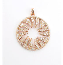 Load image into Gallery viewer, CZ Micro Pave Hollow out Floral Flower Flame Pendant/Charm, Cubic Zirconia Pendant Charm,35x38mm,sku#F495