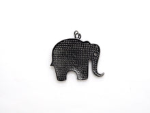 Load image into Gallery viewer, CZ Micro Pave Large Elephant Pendant/Focal,Cubic Zirconia Paved Charm, Necklace Bracelet Charm Pendant, 32x35mm, sku#F520