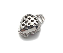 Load image into Gallery viewer, CZ Micro Pave Leopard Head With Fuchsia Eye Pendant, Gold/Silver Plated Jewelry, Panther Charm Pendant, 10x13mm,sku#F1216