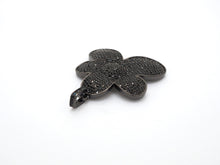 Load image into Gallery viewer, Black CZ Pave On Black Micro Pave Flower Charm Beads, Cubic Zirconia Paved Flower Charm,28x29/36x37mm, sku#F542