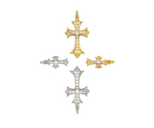 Load image into Gallery viewer, CZ Micro Pave Cross Shape Pendant/Charm,Cubic Zirconia Charm L512