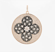 Load image into Gallery viewer, 19mm/38mm CZ Dual Color Clover Flower Round Charm, Sku#F549c