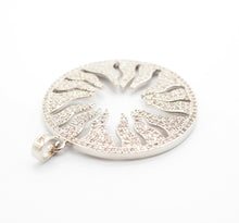 Load image into Gallery viewer, CZ Micro Pave Hollow out Floral Flower Flame Pendant/Charm, Cubic Zirconia Pendant Charm,35x38mm,sku#F495