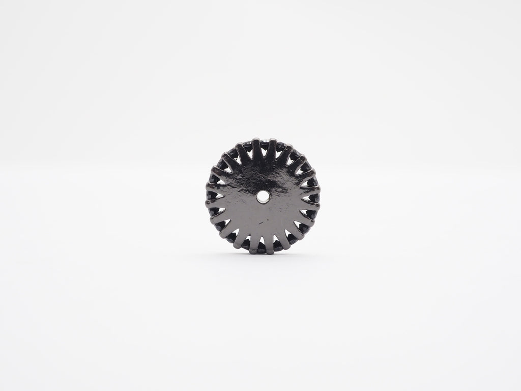 Black CZ Micro Pave On Black Flower Wheel Spacer Beads, Cubic Zirconia Coin Spacer Beads, Micro Pave Beads,6/8/10/12mm, sku#C73