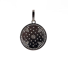 Load image into Gallery viewer, 19mm/38mm CZ Dual Color Clover Flower Round Charm, Sku#F549c