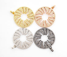 Load image into Gallery viewer, CZ Micro Pave Hollow out Floral Flower Flame Pendant/Charm, Cubic Zirconia Pendant Charm,35x38mm,sku#F495