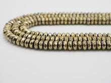 Load image into Gallery viewer, Quality Natural Pyrite Color Hematite,Rondelle Faceted Beads, sku#S95