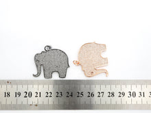 Load image into Gallery viewer, CZ Micro Pave Large Elephant Pendant/Focal,Cubic Zirconia Paved Charm, Necklace Bracelet Charm Pendant, 32x35mm, sku#F520