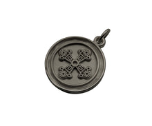 Load image into Gallery viewer, CZ Micro Pave Matte Gold Black Silver Cross Flower Coin Pendant/Charm,Y456