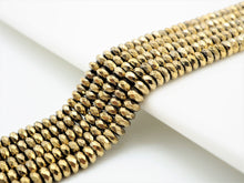 Load image into Gallery viewer, Quality Natural Pyrite Color Hematite,Rondelle Faceted Beads, sku#S95