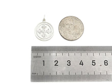 Load image into Gallery viewer, CZ Micro Pave Matte Gold Black Silver Cross Flower Coin Pendant/Charm,Y456