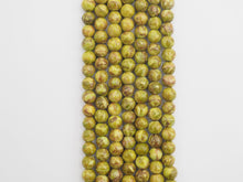 Load image into Gallery viewer, Smooth Round Africa Turquoise beads, 6mm/8mm/10mm/12mm Yellow Green Gemstone beads, AfricaTurquoise beads, 15.5inch strand, SKU#U267
