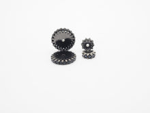 Load image into Gallery viewer, Black CZ Micro Pave On Black Flower Wheel Spacer Beads, Cubic Zirconia Coin Spacer Beads, Micro Pave Beads,6/8/10/12mm, sku#C73
