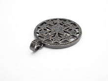 Load image into Gallery viewer, 30mm Large CZ Micro Pave Hollow out Star Disc Pendant, Cubic Zirconia Filigree Rose Gold/Gold/Silver/Black Focal Pendant, 33x37mm, F547