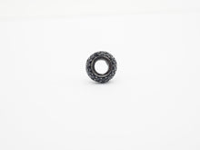 Load image into Gallery viewer, Black CZ Micro Pave On Black Rondelle Big Hole Spacer Beads, Cubic Zirconia Rondelle Spacer Beads, Pave Beads, 3x8/5x10mm, sku#C74