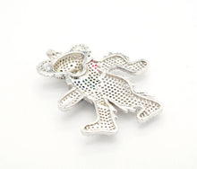 Load image into Gallery viewer, CZ Micro Pave Dancing Teddy Bear Pendant, F515