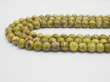 Load image into Gallery viewer, Smooth Round Africa Turquoise beads, 6mm/8mm/10mm/12mm Yellow Green Gemstone beads, AfricaTurquoise beads, 15.5inch strand, SKU#U267