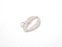 Load image into Gallery viewer, CZ Micro Pave Large Lip Pendant/Charm,Cubic Zirconia Paved Charm/Focal, Necklace Bracelet Charm Pendant, 36x20mm,sku#F522/F531